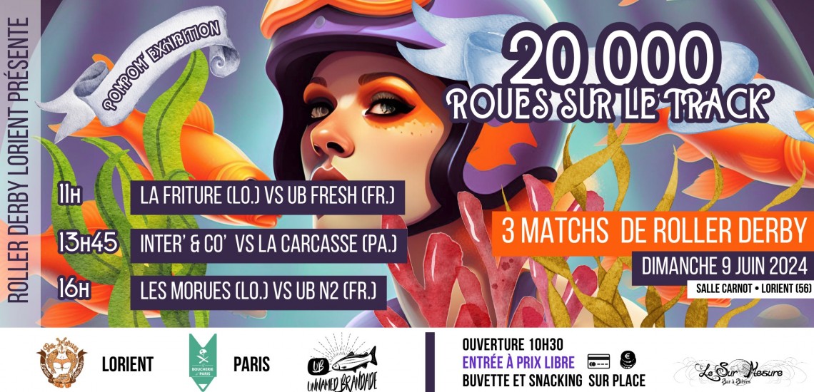 20 000 roues sur le Track ROLLER DERBY LORIENT JUIN 2024