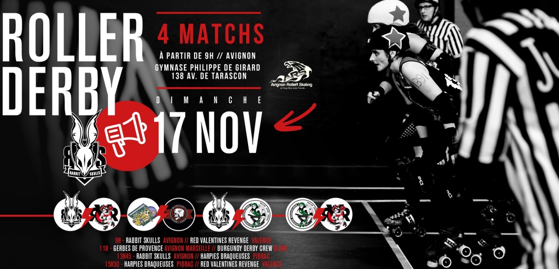 MATCHS ROLLER DERBY AVIGNON MARSEILLE 2024